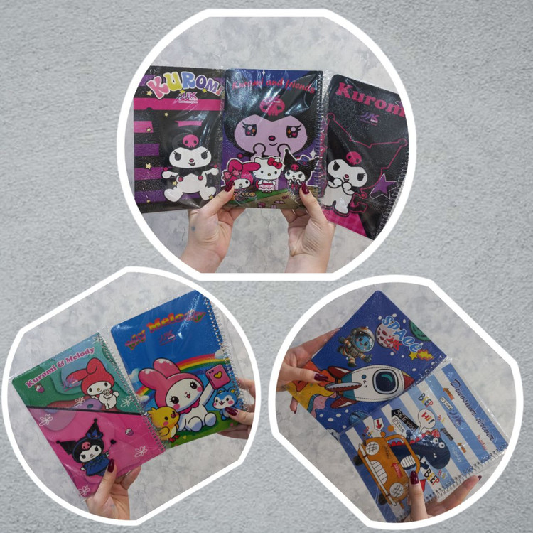 دفتر سیمی طرحهای کیوت سایز A4 برگهای قابدار – پخش عمده صالحآباد سنتر