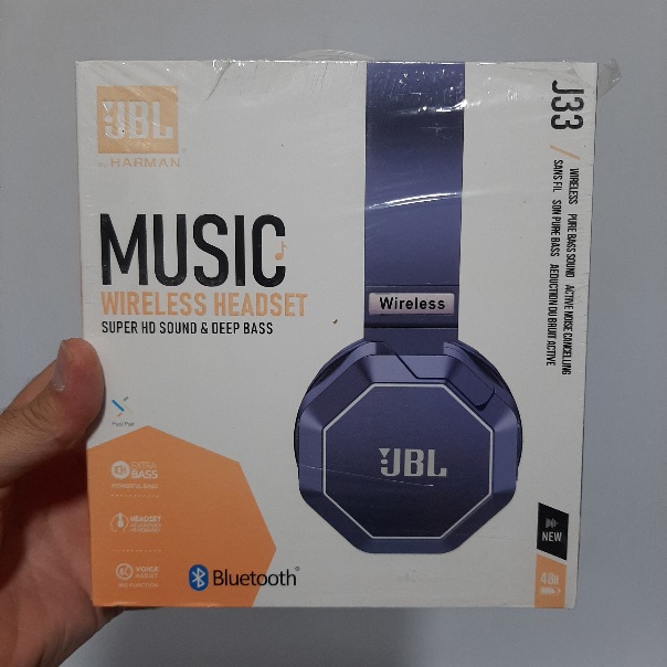 هدفون بلوتوثی JBL مدل J33 با صدای Super HD، بیس عمیق، قابلیت استفاده با سیم و باتری 400 میلی‌آمپرساعت