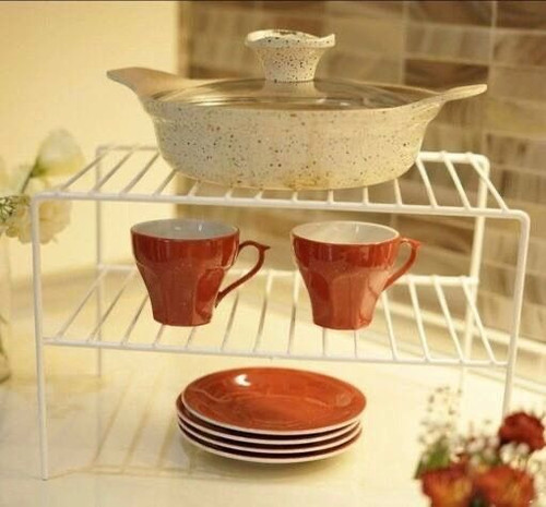 راف دو طبقه ضخیم سفید (تولید و پخش لوازم آشپزخانه لوتوس تک و عمده )