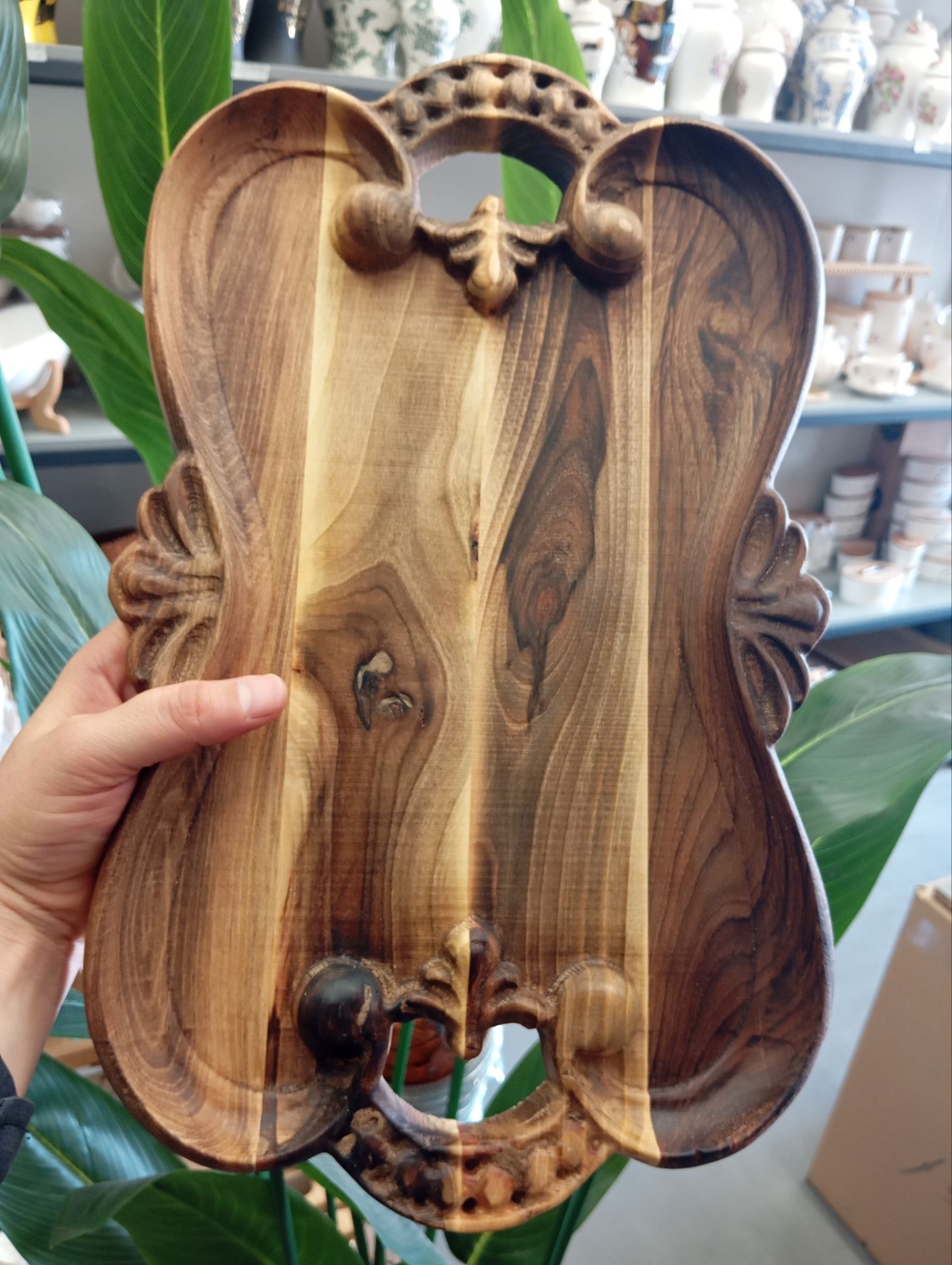 سینی تاج چوب گردو