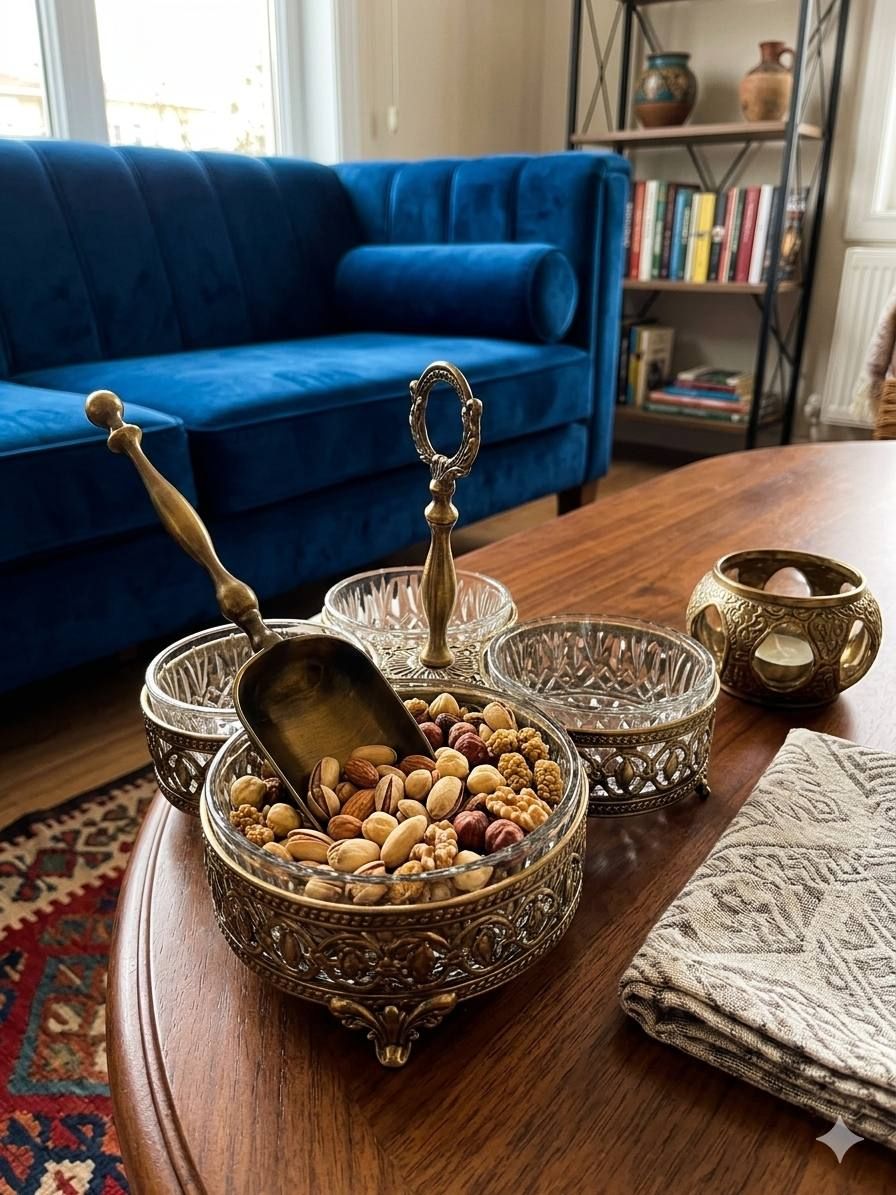 قاشق آجیل برنز طرح بامبو