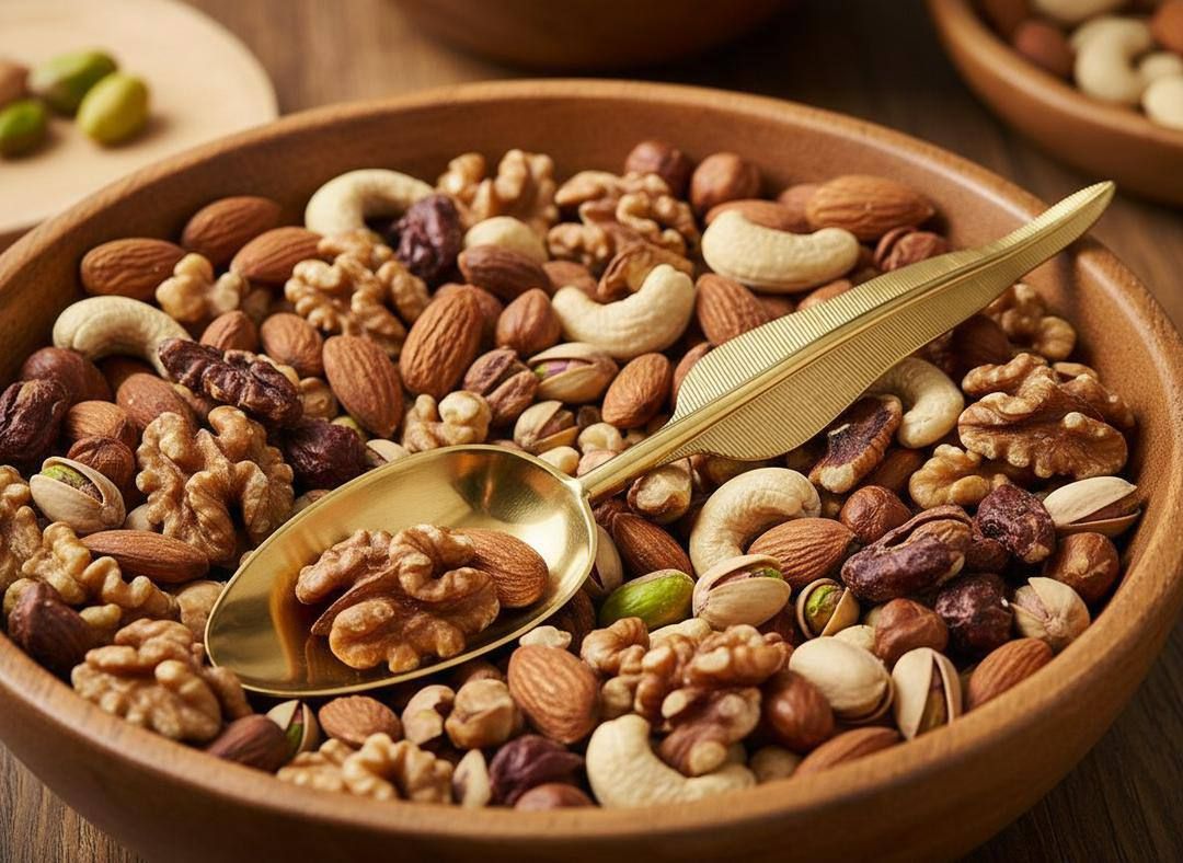 قاشق آجیل برنز طرح پر