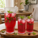 پارچ آب شیشه ای راه راه