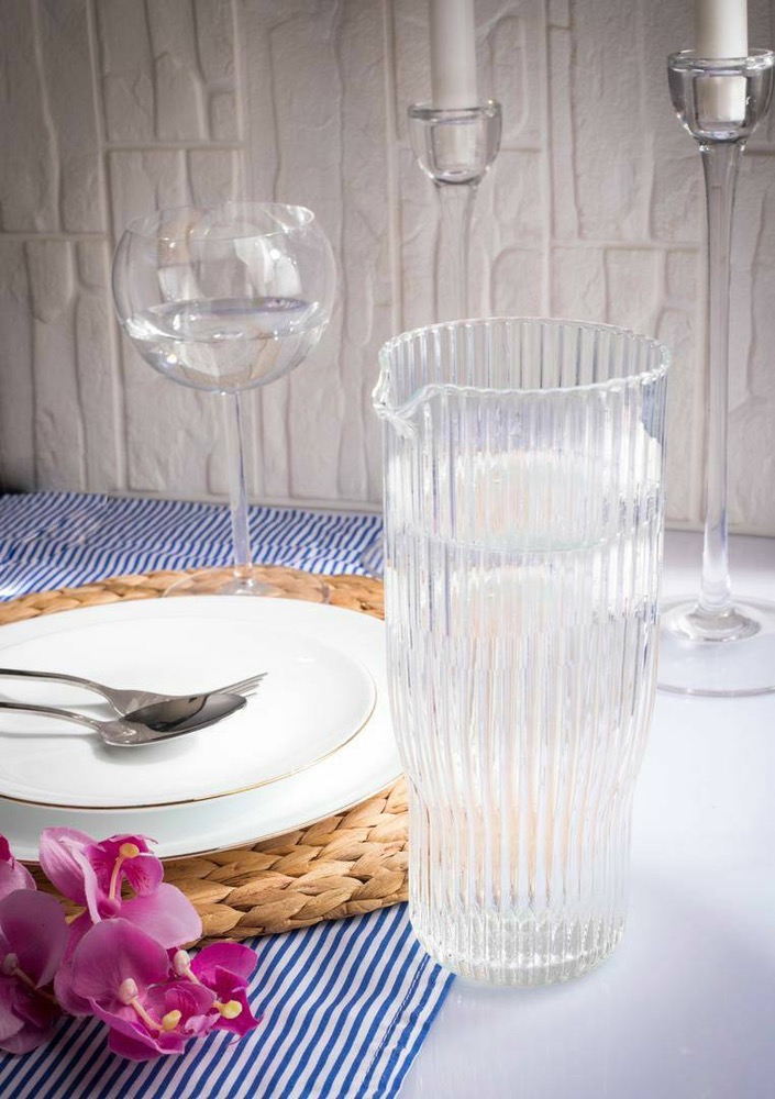 پارچ آب شیشه ای راه راه
