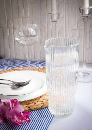 پارچ آب شیشه ای راه راه