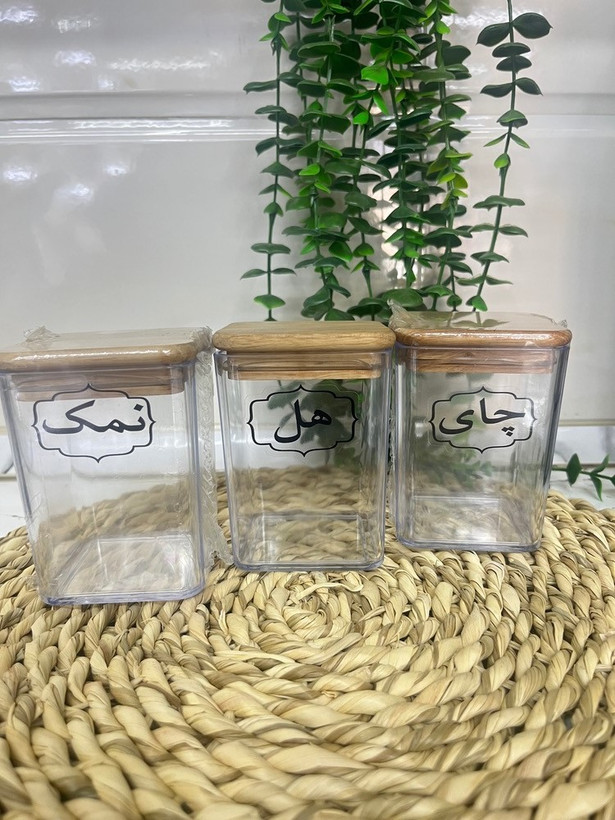 جا ادویه اکرولیک نشکن درب چوبی مدل آرام