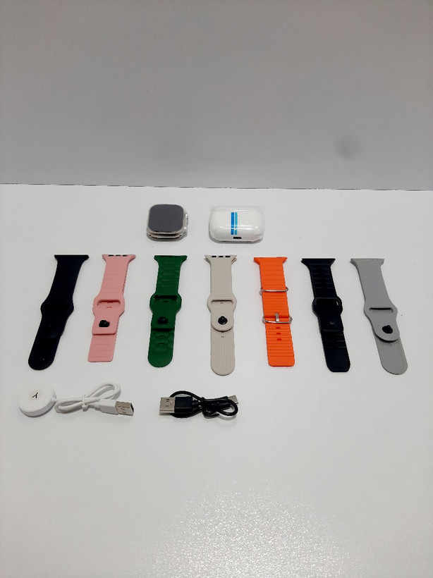 ساعت هوشمند KEQIWEAR مدل KW95 ULTRA 3 با ایرپاد و ۷ بند اضافه رنگی
