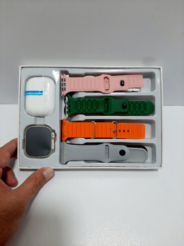 ساعت هوشمند KEQIWEAR مدل KW95 ULTRA 3 با ایرپاد و ۷ بند اضافه رنگی